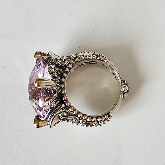 BARBARA BIXBY AMETHYST Hidden Enamel FLOWER Ring - Picture 3 of 10